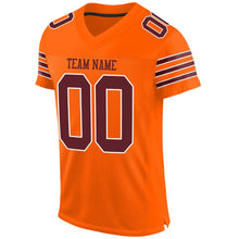 Load image into Gallery viewer, Custom Orange Burgundy-White Mesh Authentic Football Jersey - Fcustom