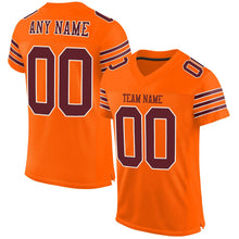 Load image into Gallery viewer, Custom Orange Burgundy-White Mesh Authentic Football Jersey - Fcustom