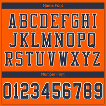 Load image into Gallery viewer, Custom Orange Navy-White Mesh Authentic Football Jersey - Fcustom