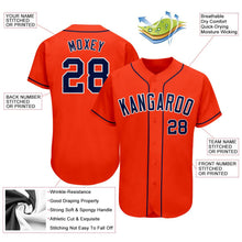 Load image into Gallery viewer, Custom Orange Navy-White Authentic Baseball Jersey