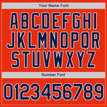 Load image into Gallery viewer, Custom Orange Navy-White Authentic Baseball Jersey