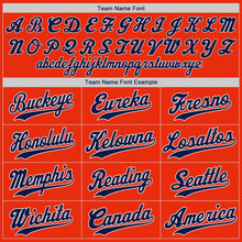 Load image into Gallery viewer, Custom Orange Navy-White Authentic Baseball Jersey