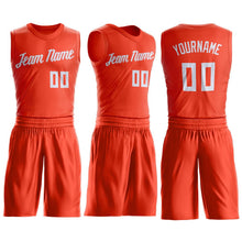 Load image into Gallery viewer, Custom Orange White Round Neck Suit Basketball Jersey - Fcustom