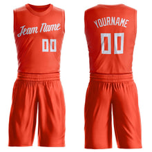 Load image into Gallery viewer, Custom Orange White Round Neck Suit Basketball Jersey - Fcustom
