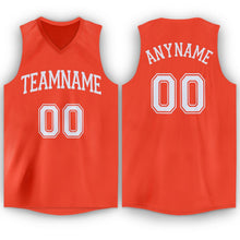 Load image into Gallery viewer, Custom Orange White V-Neck Basketball Jersey - Fcustom
