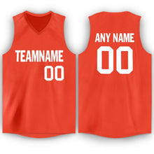 Load image into Gallery viewer, Custom Orange White V-Neck Basketball Jersey - Fcustom