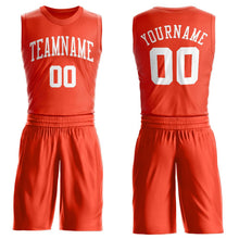 Load image into Gallery viewer, Custom Orange White Round Neck Suit Basketball Jersey - Fcustom