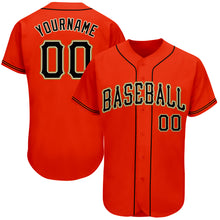 Load image into Gallery viewer, Custom Orange Black-Old Gold Authentic Baseball Jersey
