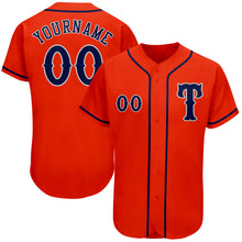 Load image into Gallery viewer, Custom Orange Navy-Gray Authentic Baseball Jersey