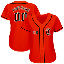 Load image into Gallery viewer, Custom Orange Black-Cream Authentic Baseball Jersey