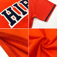 Load image into Gallery viewer, Custom Orange Navy-White Authentic Throwback Rib-Knit Baseball Jersey Shirt