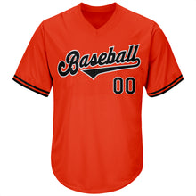 Load image into Gallery viewer, Custom Orange Black-White Authentic Throwback Rib-Knit Baseball Jersey Shirt