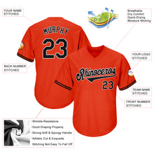 Load image into Gallery viewer, Custom Orange Black-White Authentic Throwback Rib-Knit Baseball Jersey Shirt
