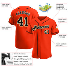 Load image into Gallery viewer, Custom Orange Black-Cream Authentic Baseball Jersey