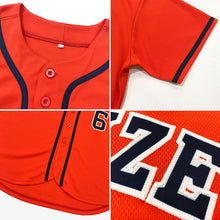 Load image into Gallery viewer, Custom Orange Black-Cream Authentic Baseball Jersey