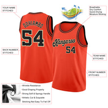 Load image into Gallery viewer, Custom Orange Black-Cream Round Neck Rib-Knit Basketball Jersey