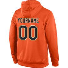 Load image into Gallery viewer, Custom Stitched Orange Black-Old Gold Sports Pullover Sweatshirt Hoodie