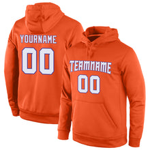 Load image into Gallery viewer, Custom Stitched Orange White-Purple Sports Pullover Sweatshirt Hoodie