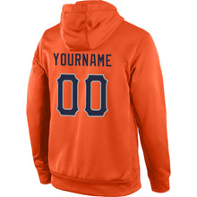 Load image into Gallery viewer, Custom Stitched Orange Navy-Gray Sports Pullover Sweatshirt Hoodie