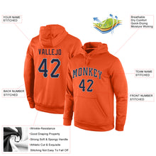 Load image into Gallery viewer, Custom Stitched Orange Navy-Gray Sports Pullover Sweatshirt Hoodie