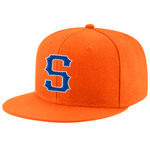 Load image into Gallery viewer, Custom Orange Royal-White Stitched Adjustable Snapback Hat