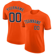 Load image into Gallery viewer, Custom Orange Navy-White Performance T-Shirt