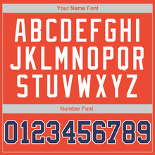 Load image into Gallery viewer, Custom Orange Navy-Gold Authentic Throwback Rib-Knit Baseball Jersey Shirt