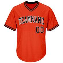Load image into Gallery viewer, Custom Orange Black-White Authentic Throwback Rib-Knit Baseball Jersey Shirt