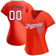 Load image into Gallery viewer, Custom Orange White-Purple Authentic Baseball Jersey