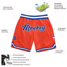 Load image into Gallery viewer, Custom Orange Royal-White Authentic Throwback Basketball Shorts