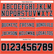 Load image into Gallery viewer, Custom Orange Black-Light Blue Authentic Throwback Basketball Shorts