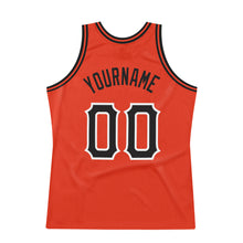 Load image into Gallery viewer, Custom Orange Black-White Authentic Throwback Basketball Jersey