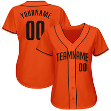 Load image into Gallery viewer, Custom Orange Black Authentic Baseball Jersey