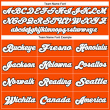 Load image into Gallery viewer, Custom Orange White-Black Mesh Authentic Throwback Football Jersey