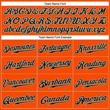 Load image into Gallery viewer, Custom Orange Black Pinstripe Black-Old Gold Authentic Baseball Jersey