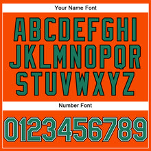 Load image into Gallery viewer, Custom Orange Kelly Green Pinstripe Kelly Green-Black Authentic Baseball Jersey