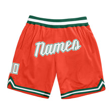 Load image into Gallery viewer, Custom Orange White-Hunter Green Authentic Throwback Basketball Shorts