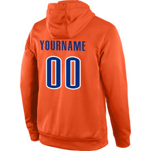 Load image into Gallery viewer, Custom Stitched Orange Royal-White Sports Pullover Sweatshirt Hoodie