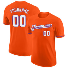 Load image into Gallery viewer, Custom Orange White-Purple Performance T-Shirt