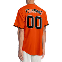 Load image into Gallery viewer, Custom Orange Black-White Authentic Baseball Jersey