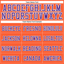 Load image into Gallery viewer, Custom Orange Purple-White Stitched Cuffed Knit Hat