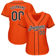 Load image into Gallery viewer, Custom Orange Black-White Authentic Baseball Jersey