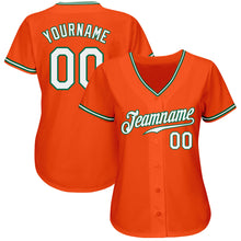 Load image into Gallery viewer, Custom Orange White-Kelly Green Authentic Baseball Jersey