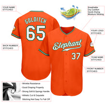 Load image into Gallery viewer, Custom Orange White-Kelly Green Authentic Baseball Jersey