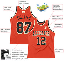 Load image into Gallery viewer, Custom Orange Black-Cream Authentic Throwback Basketball Jersey