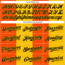 Load image into Gallery viewer, Custom Orange Black-Gold 3D Pattern Design Hawaii Coconut Trees Authentic Baseball Jersey