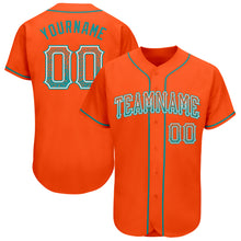 Load image into Gallery viewer, Custom Orange Teal-White Authentic Drift Fashion Baseball Jersey