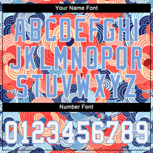 Load image into Gallery viewer, Custom Orange White-Light Blue 3D Pattern Design Flowers Authentic Baseball Jersey