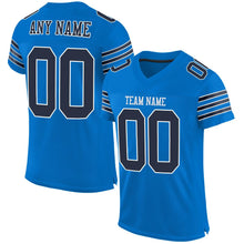 Load image into Gallery viewer, Custom Panther Blue Navy-White Mesh Authentic Football Jersey