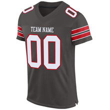 Load image into Gallery viewer, Custom Pewter White-Red Mesh Authentic Football Jersey - Fcustom